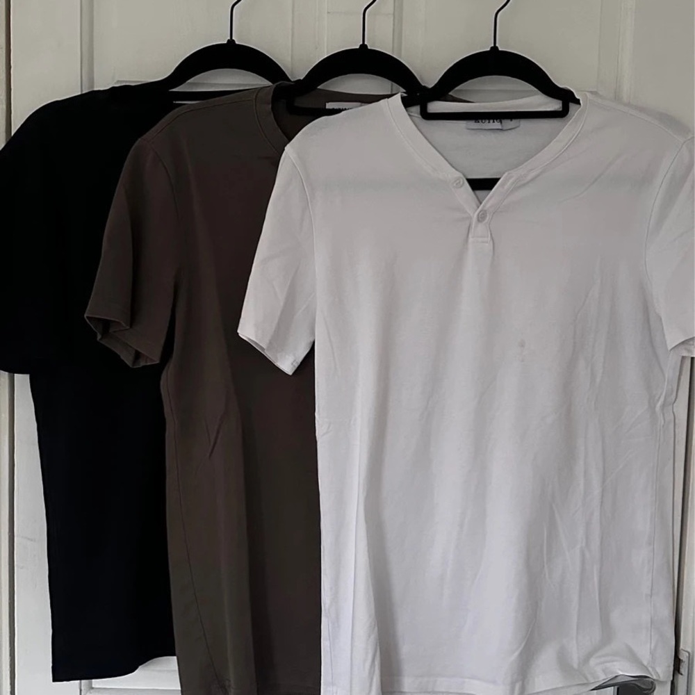 Men's Black, Brown, and White T-Shirt Set